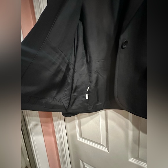 Ann Taylor Black One Button Blazer Pinstripe Lined Suit Jacket The Newbury - Picture 5 of 7